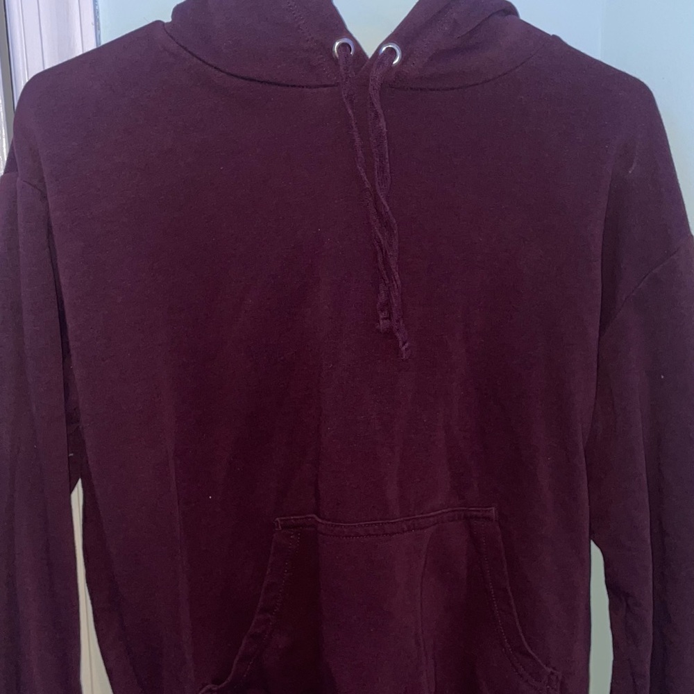 burgundy hoodie